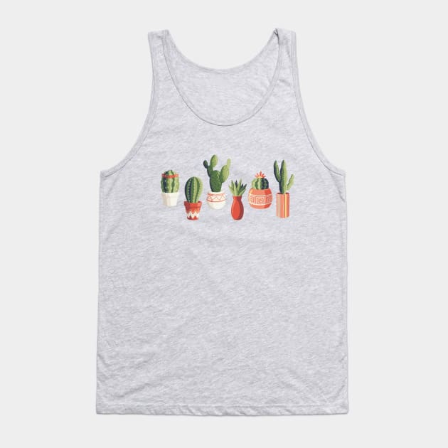 Cactus Line-Up Tank Top by Abbilaura